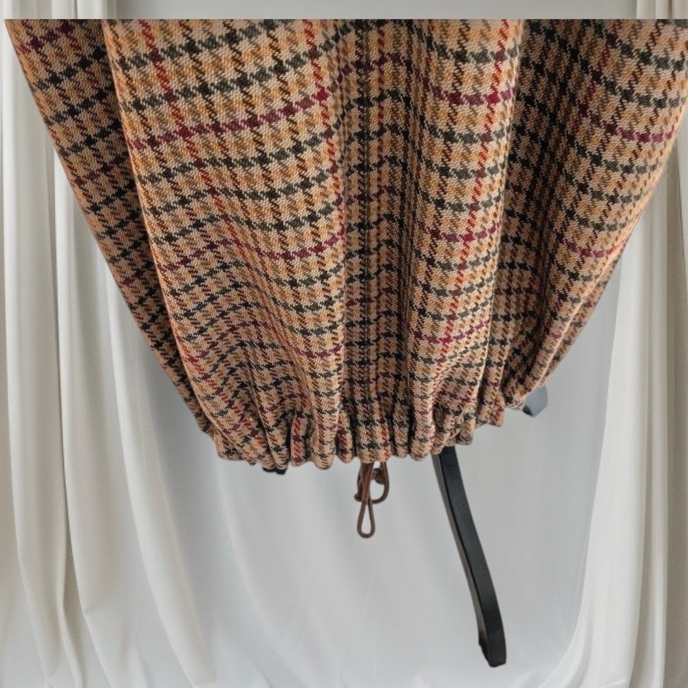 Statement Piece Italian Oversized Plaid Wool Coat - Picture 6 of 9